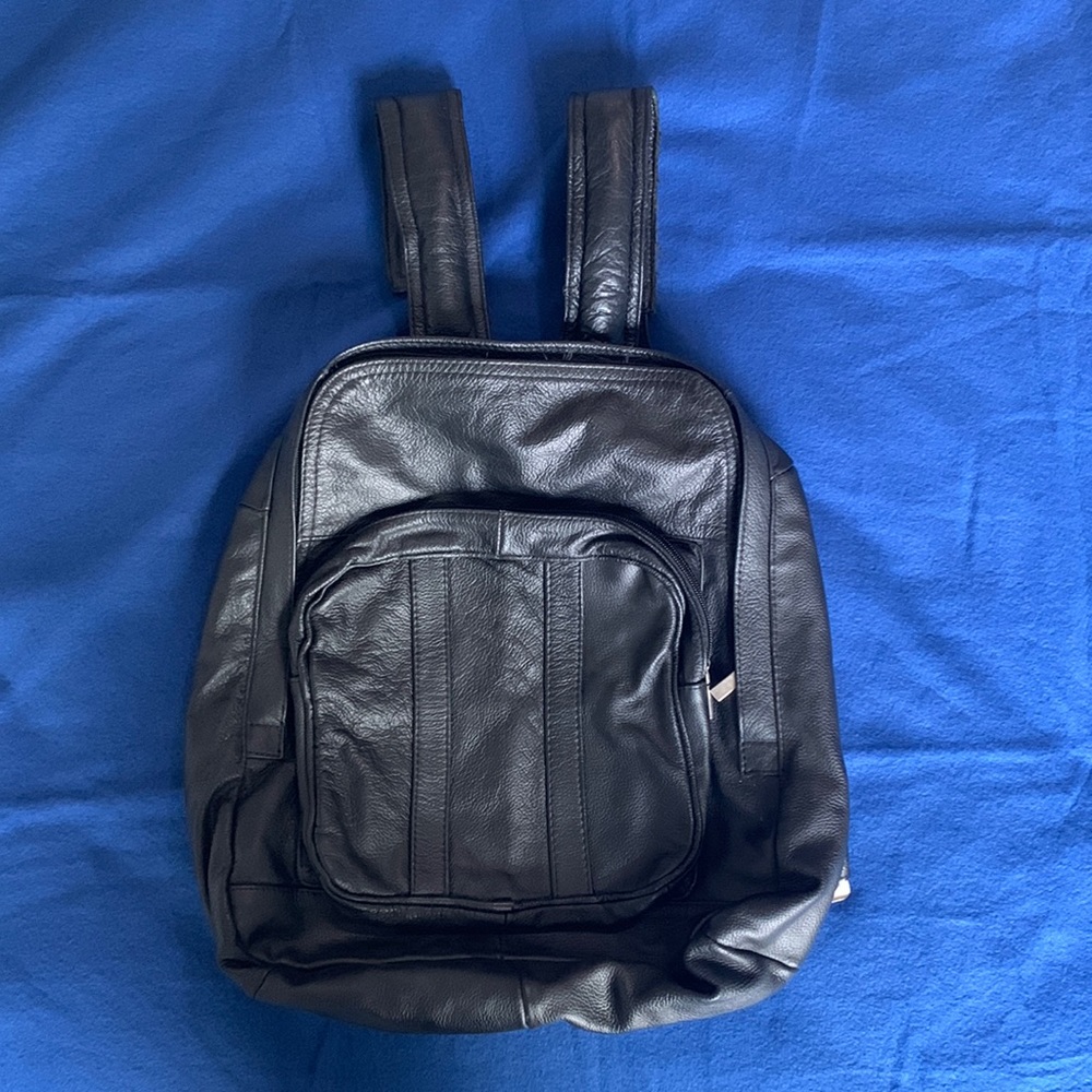 Authentic leather mini backpack